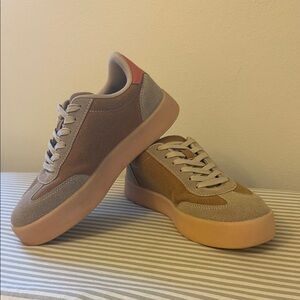 La Sheeela Stylish Women's Tan and Orange Sneakers